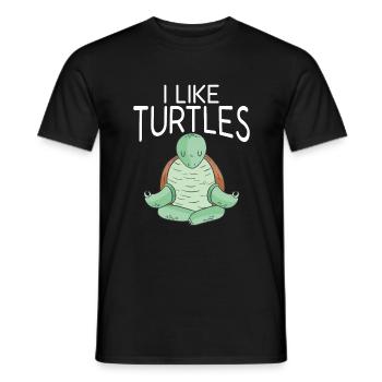 Turtle Owner Gift Turtle Lover - Men's T-Shirt - black - Front - AI Model Male 178 light (178cm)