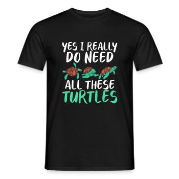 Turtle Owner Gift Turtle Lover - Men's T-Shirt - black - Front - AI Model Male 178 light (178cm)