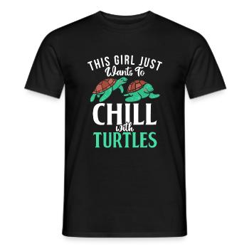 Turtle Owner Gift Turtle Lover - Men's T-Shirt - black - Front - AI Model Male 178 light (178cm)