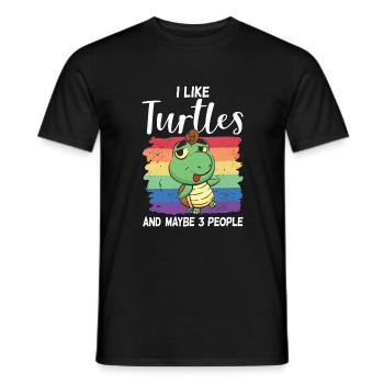 Turtle Owner Gift Turtle Lover - Men's T-Shirt - black - Front - AI Model Male 178 light (178cm)