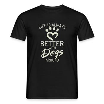 Dog Owner Gift Dog Lover - Men's T-Shirt - black - Front - AI Model Male 178 light (178cm)