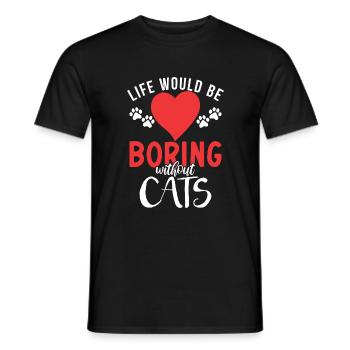 Cadeau Propriétaire de chat Cadeau de chat - T-shirt homme - noir - Devant - AI Model Male 178 light (178cm)
