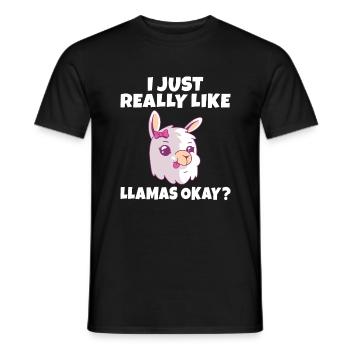 Lama Geschenk Lama Liebhaber Geschenk - Männer T-Shirt - Schwarz - Vorne - AI Model Male 178 light (178cm)