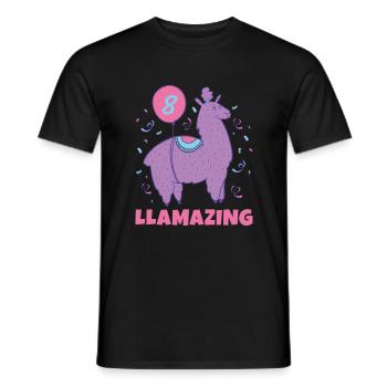 Llama Gift Llama Lover Gift - Men's T-Shirt - black - Front - AI Model Male 178 light (178cm)
