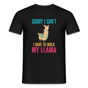 Llama Gift Llama Lover Gift - Men's T-Shirt - black - Front - AI Model Male 178 light (178cm)