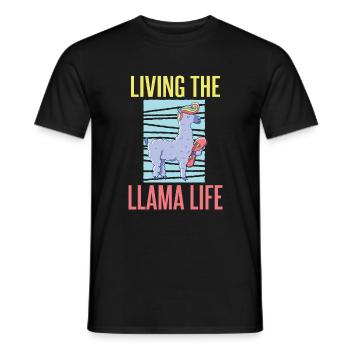 Lama Geschenk Lama Liebhaber Geschenk - Männer T-Shirt - Schwarz - Vorne - AI Model Male 178 light (178cm)