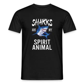 Shark Gift Shark Lover - Men's T-Shirt - black - Front - AI Model Male 178 light (178cm)