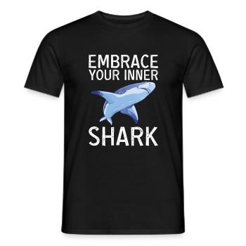 Cadeau de requin Amoureux des requins - T-shirt homme - noir - Devant - AI Model Male 178 light (178cm)