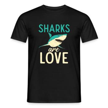 Cadeau de requin Amoureux des requins - T-shirt homme - noir - Devant - AI Model Male 178 light (178cm)