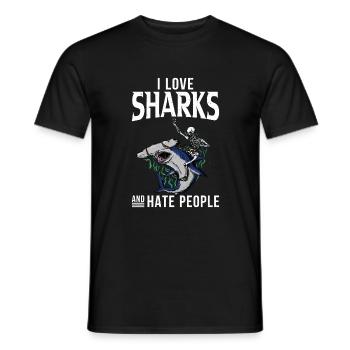 Cadeau de requin Amoureux des requins - T-shirt homme - noir - Devant - AI Model Male 178 light (178cm)