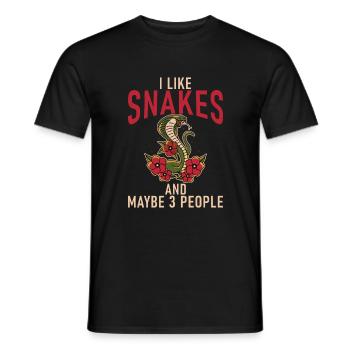 Schlange Geschenk Schlangenliebhaber - Männer T-Shirt - Schwarz - Vorne - AI Model Male 178 light (178cm)