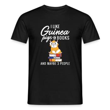 Cadeau mignon cochon d’Inde - T-shirt homme - noir - Devant - AI Model Male 178 light (178cm)