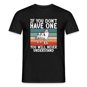 Australian Shepherd Gifts - Men's T-Shirt - black - Front - AI Model Male 178 light (178cm)