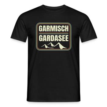 Crossing the Alps Garmisch Lake Garda - Men's T-Shirt - black - Front - AI Model Male 178 light (178cm)