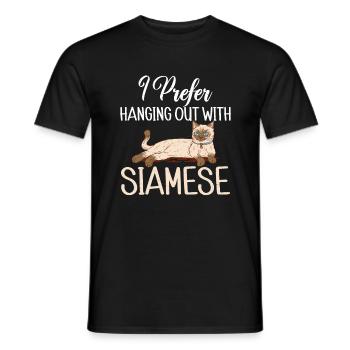 Cadeaux de chat siamois - T-shirt homme - noir - Devant - AI Model Male 178 light (178cm)