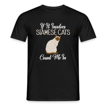 Siamesische Katze Geschenke - Männer T-Shirt - Schwarz - Vorne - AI Model Male 178 light (178cm)