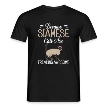 Siamesische Katze Geschenke - Männer T-Shirt - Schwarz - Vorne - AI Model Male 178 light (178cm)