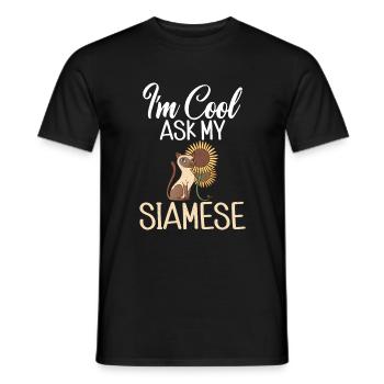 Cadeaux de chat siamois - T-shirt homme - noir - Devant - AI Model Male 178 light (178cm)