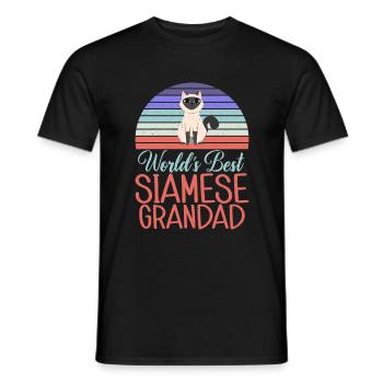 Siamesische Katze Geschenke - Männer T-Shirt - Schwarz - Vorne - AI Model Male 178 light (178cm)