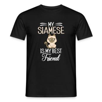Cadeaux de chat siamois - T-shirt homme - noir - Devant - AI Model Male 178 light (178cm)