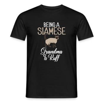 Siamesische Katze Geschenke - Männer T-Shirt - Schwarz - Vorne - AI Model Male 178 light (178cm)