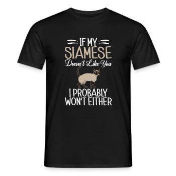 Siamesische Katze Geschenke - Männer T-Shirt - Schwarz - Vorne - AI Model Male 178 light (178cm)