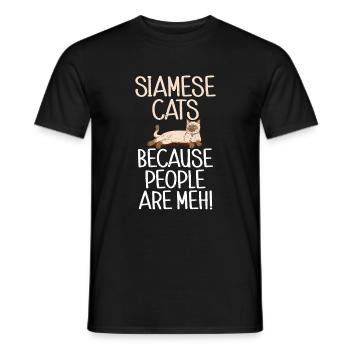 Cadeaux de chat siamois - T-shirt homme - noir - Devant - AI Model Male 178 light (178cm)