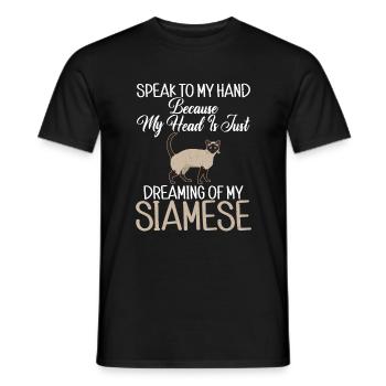 Siamesische Katze Geschenke - Männer T-Shirt - Schwarz - Vorne - AI Model Male 178 light (178cm)