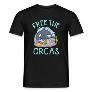 Cadeaux de baleines orques - T-shirt homme - noir - Devant - AI Model Male 178 light (178cm)