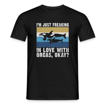 Orca Whale Gifts - Men's T-Shirt - black - Front - AI Model Male 178 light (178cm)