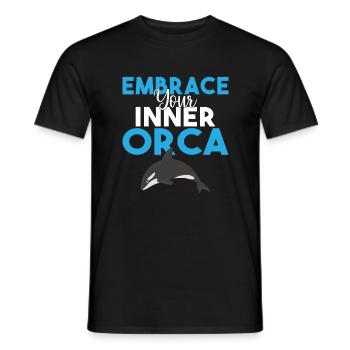 Orca Whale Gifts - Men's T-Shirt - black - Front - AI Model Male 178 light (178cm)