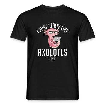 Axolotl Liebhaber Geschenke - Männer T-Shirt - Schwarz - Vorne - AI Model Male 178 light (178cm)