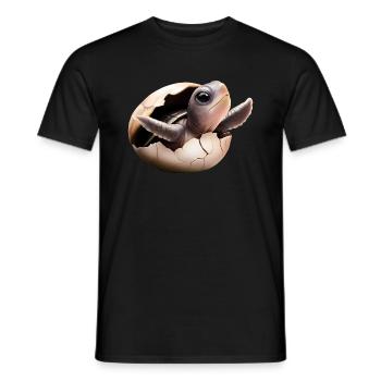 Schildkröte schlüpft aus dem Ei - Männer T-Shirt - Schwarz - Vorne - AI Model Male 178 light (178cm)