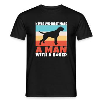 Boxer Hund Geschenke - Männer T-Shirt - Schwarz - Vorne - AI Model Male 178 light (178cm)