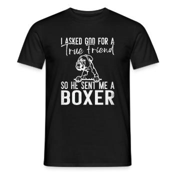 Boxer Hund Geschenke - Männer T-Shirt - Schwarz - Vorne - AI Model Male 178 light (178cm)
