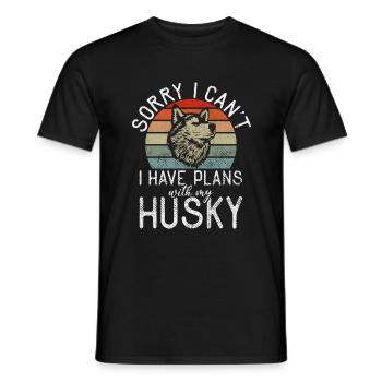 Cadeaux de chien Husky - T-shirt homme - noir - Devant - AI Model Male 178 light (178cm)