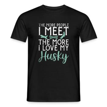 Cadeaux de chien Husky - T-shirt homme - noir - Devant - AI Model Male 178 light (178cm)