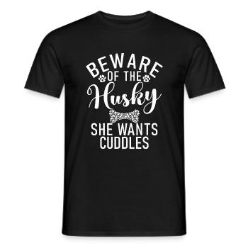 Cadeaux de chien Husky - T-shirt homme - noir - Devant - AI Model Male 178 light (178cm)