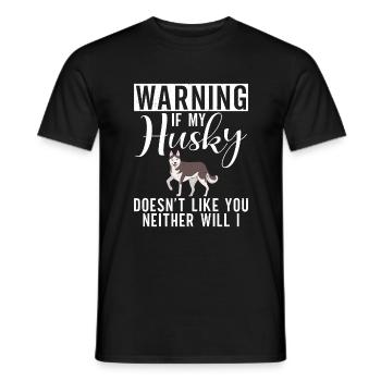 Cadeaux de chien Husky - T-shirt homme - noir - Devant - AI Model Male 178 light (178cm)