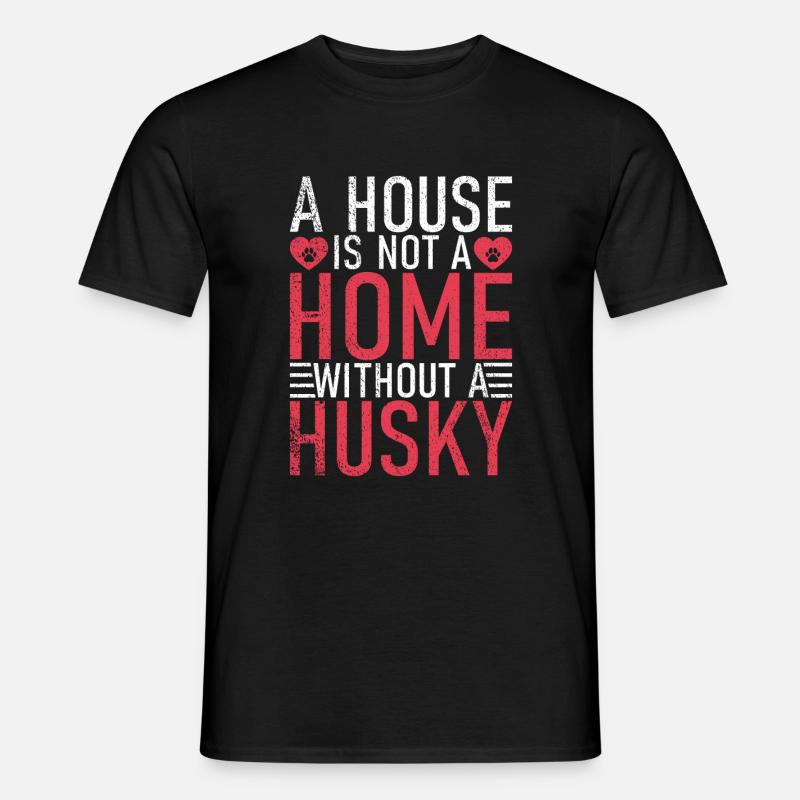 Husky-Hunde-Geschenke - Männer T-Shirt - Schwarz