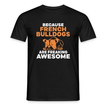 Cadeaux de bouledogue français - T-shirt homme - noir - Devant - AI Model Male 178 light (178cm)
