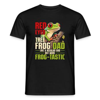 Rainette aux yeux rouges Papa tastique de grenouille - T-shirt homme - noir - Devant - AI Model Male 178 light (178cm)