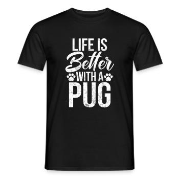 Pug Gifts for Pug Lovers - Männer T-Shirt - Schwarz - Vorne - AI Model Male 178 light (178cm)