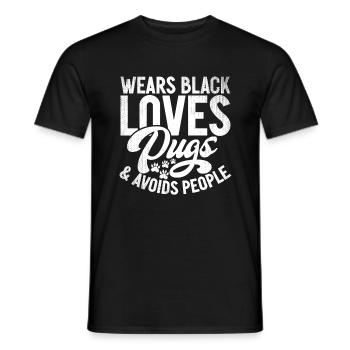 Pug Gifts for Pug Lovers - Men's T-Shirt - black - Front - AI Model Male 178 light (178cm)