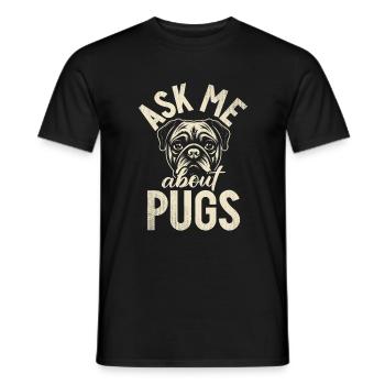 Pug Gifts for Pug Lovers - Men's T-Shirt - black - Front - AI Model Male 178 light (178cm)