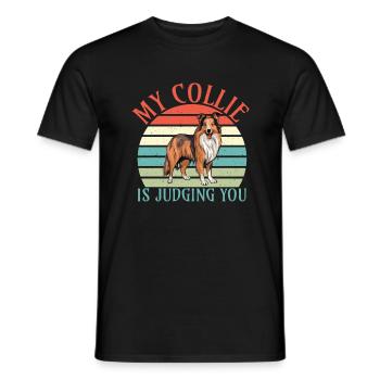 Cadeaux Collie - T-shirt homme - noir - Devant - AI Model Male 178 light (178cm)