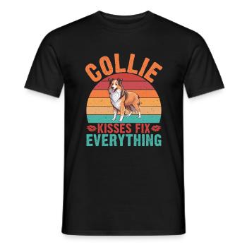Collie Gifts - Männer T-Shirt - Schwarz - Vorne - AI Model Male 178 light (178cm)