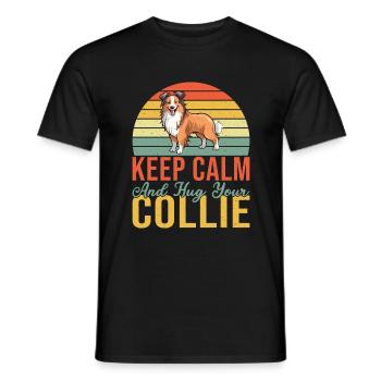 Collie Gifts - Männer T-Shirt - Schwarz - Vorne - AI Model Male 178 light (178cm)