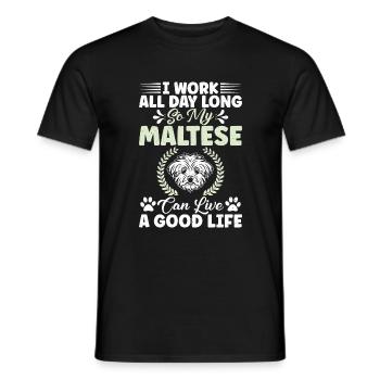 Maltese Owner Gifts - Men's T-Shirt - black - Front - AI Model Male 178 light (178cm)