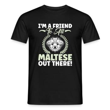 Maltese Owner Gifts - Men's T-Shirt - black - Front - AI Model Male 178 light (178cm)